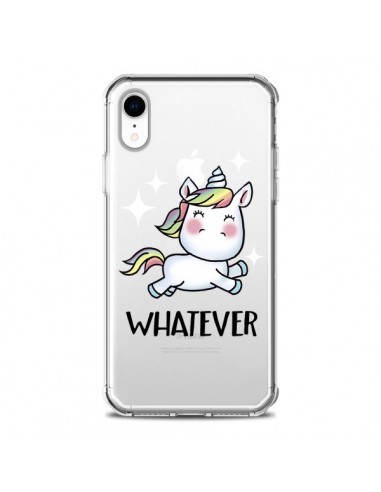 Coque iPhone XR Licorne Whatever Transparente souple - Maryline Cazenave