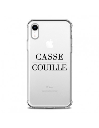 Coque iPhone XR Casse Couille Transparente souple - Maryline Cazenave