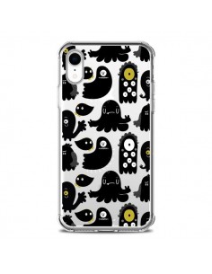 Coque iPhone XR Monsters Monstres Pattern Transparente...