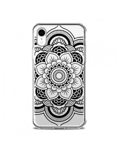 Coque iPhone XR Mandala Noir Azteque Transparente souple - Nico