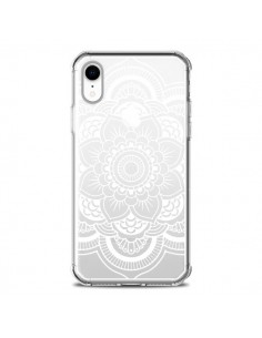 Coque iPhone XR Mandala Blanc Azteque Transparente souple...