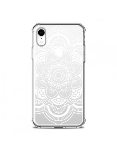 Coque iPhone XR Mandala Blanc Azteque Transparente souple - Nico