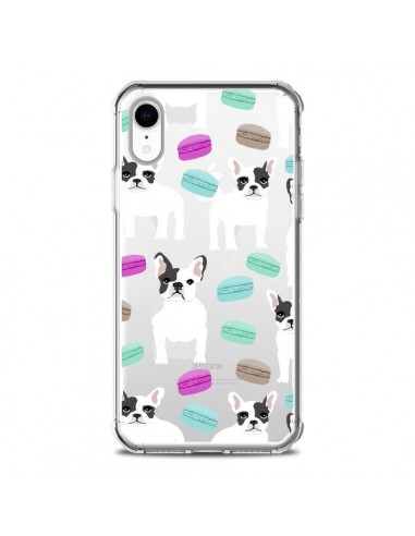 Coque iPhone XR Chiens Bulldog Français Macarons Transparente souple - Pet Friendly