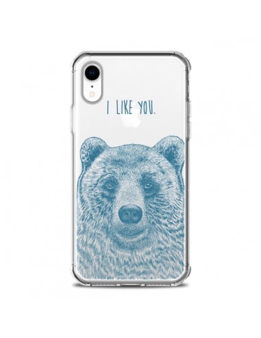 Coque iPhone XR I Love You Bear Ours Ourson Transparente souple - Rachel Caldwell