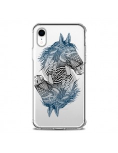Coque iPhone XR Cheval Horse Double Transparente souple -...