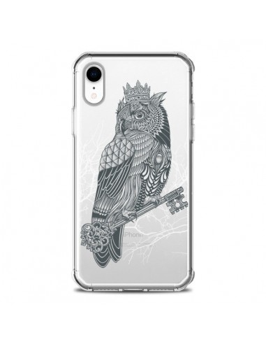 Coque iPhone XR Owl King Chouette Hibou Roi Transparente souple - Rachel Caldwell