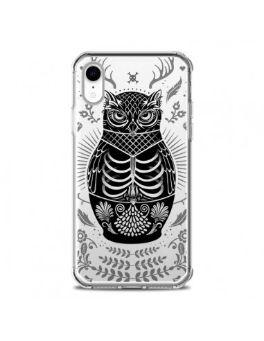 Coque iPhone XR Owl Chouette Hibou Squelette Transparente souple - Rachel Caldwell