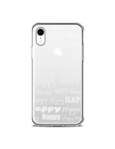 Coque iPhone XR Happy Happy Blanc Transparente souple - R Delean