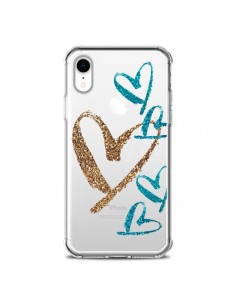 Coque iPhone XR Coeurs Heart Love Amour Transparente...