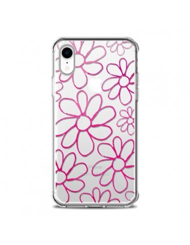 Coque iPhone XR Flower Garden Pink Fleur Transparente souple - Sylvia Cook