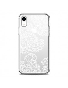 Coque iPhone XR Lacey Paisley Mandala Blanc Fleur...