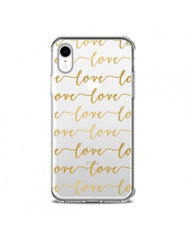 Coque iPhone XR Love Amour Repeating Transparente souple - Sylvia Cook