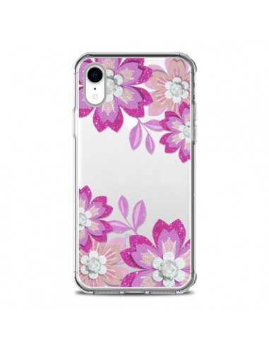 Coque iPhone XR Winter Flower Rose, Fleurs d'Hiver Transparente souple - Sylvia Cook