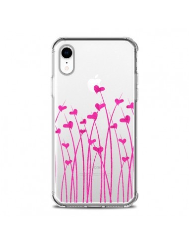 Coque iPhone XR Love in Pink Amour Rose Fleur Transparente souple - Sylvia Cook