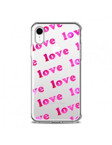 Coque iPhone XR Pink Love Rose Transparente souple - Sylvia Cook