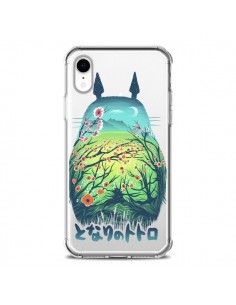 Coque iPhone XR Totoro Manga Flower Transparente souple -...