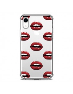 Coque iPhone XR Lèvres Rouges Lips Transparente souple -...