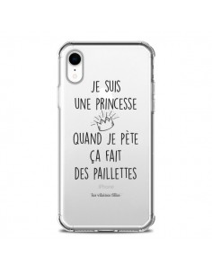 Coque iPhone XR Je suis une princesse quand je pète ça fait des paillettes Transparente souple - Les Vilaines Filles