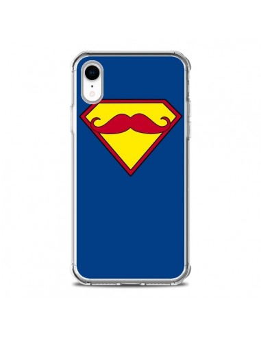 Coque iPhone XR Super Moustache Movember Superman - Bertrand Carriere