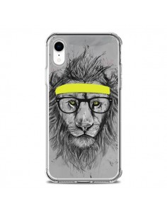 Coque iPhone XR Hipster Lion - Balazs Solti