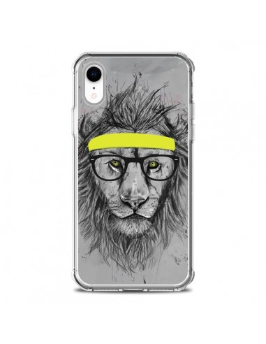 Coque iPhone XR Hipster Lion - Balazs Solti