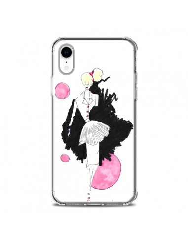 Coque iPhone XR Demoiselle Femme Fashion Mode Rose - Cécile