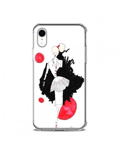 Coque iPhone XR Demoiselle Femme Fashion Mode Rouge - Cécile