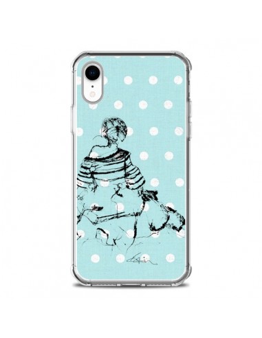 Coque iPhone XR Croquis Pois Femme Fashion Mode - Cécile