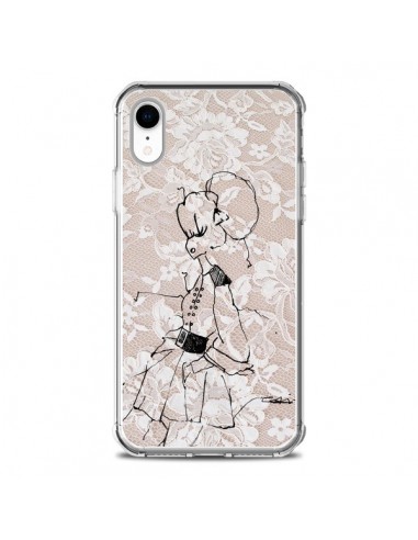 Coque iPhone XR Croquis Dentelle Femme Fashion Mode - Cécile