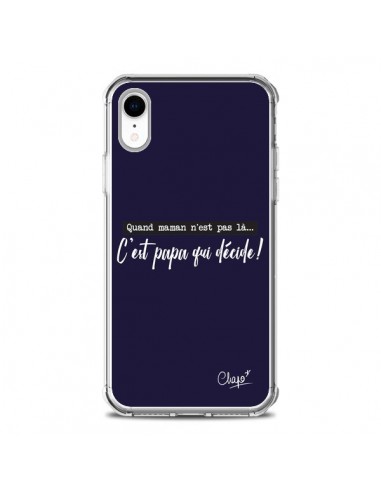 Coque iPhone XR C'est Papa qui Décide Bleu Marine - Chapo