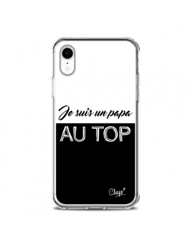 Coque iPhone XR Je suis un Papa au Top Noir - Chapo