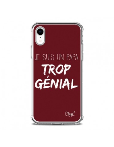 Coque iPhone XR Je suis un Papa trop Génial Rouge Bordeaux - Chapo