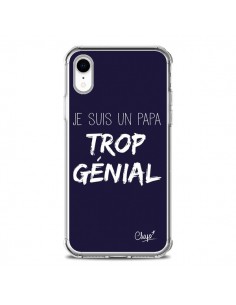 Coque iPhone XR Je suis un Papa trop Génial Bleu Marine -...