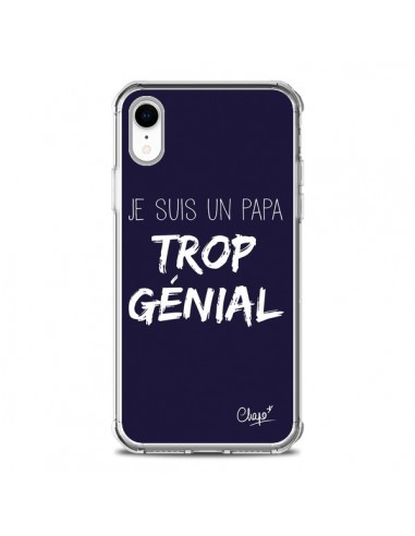 Coque iPhone XR Je suis un Papa trop Génial Bleu Marine - Chapo