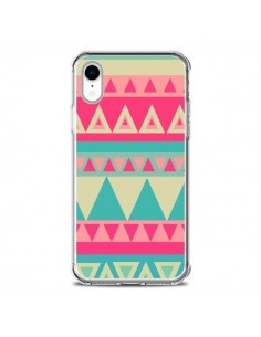 Coque iPhone XR Azteque Rose Vert - Eleaxart