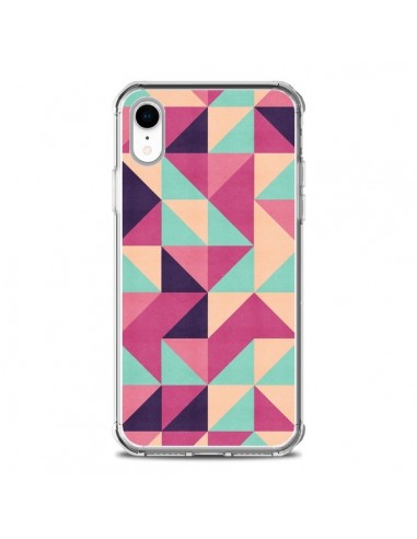 Coque iPhone XR Azteque Triangle Rose Vert - Eleaxart