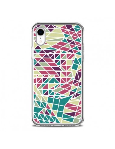 Coque iPhone XR Azteque Triangles Vert Violet - Eleaxart