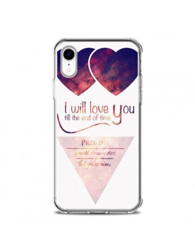 Coque iPhone XR I will love you until the end Coeurs - Eleaxart