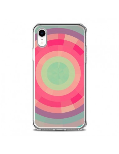Coque iPhone XR Spirale de Couleurs Rose Vert - Eleaxart