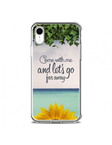 Coque iPhone XR Let's Go Far Away Flower Fleur Tournesol - Eleaxart