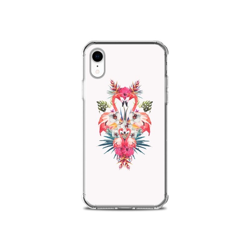 Coque iPhone XR Tropicales Flamingos Tropical Flamant Rose Summer Ete - Eleaxart