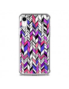 Coque iPhone XR Graphic Azteque Rose Violet - Léa Clément