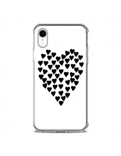 Coque iPhone XR Coeur en coeurs noirs - Project M