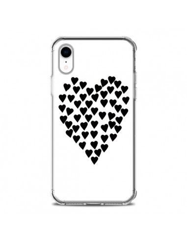 Coque iPhone XR Coeur en coeurs noirs - Project M