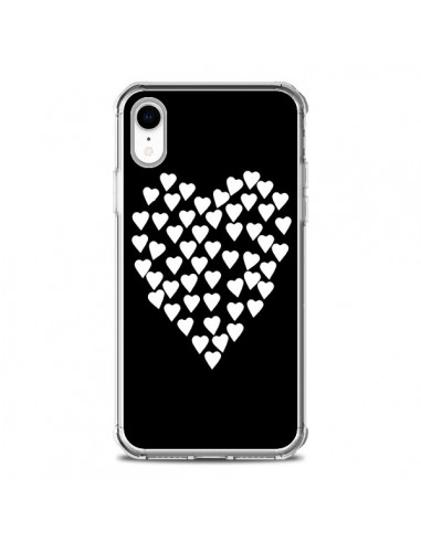 Coque iPhone XR Coeur en coeurs blancs - Project M