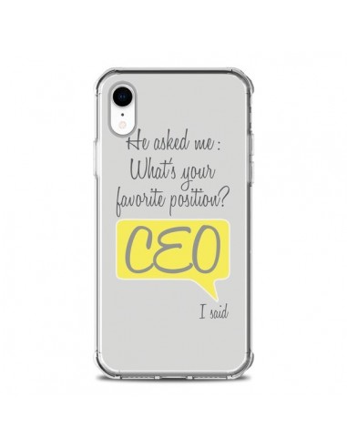 Coque iPhone XR What's your favorite position CEO I said, jaune - Shop Gasoline