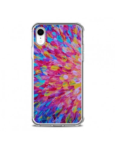 Coque iPhone XR Fleurs Bleues Roses Splash - Ebi Emporium