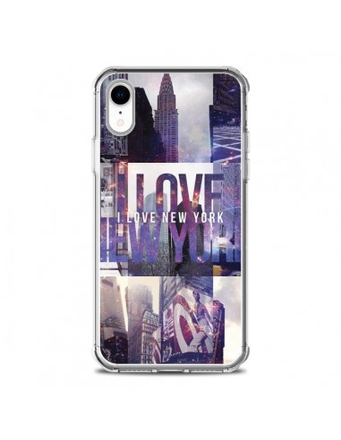 Coque iPhone XR I love New Yorck City violet - Javier Martinez