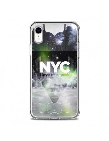 Coque iPhone XR I Love New York City Vert - Javier Martinez