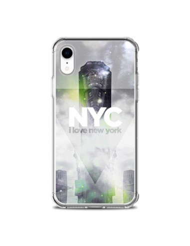 Coque iPhone XR I Love New York City Gris Vert - Javier Martinez